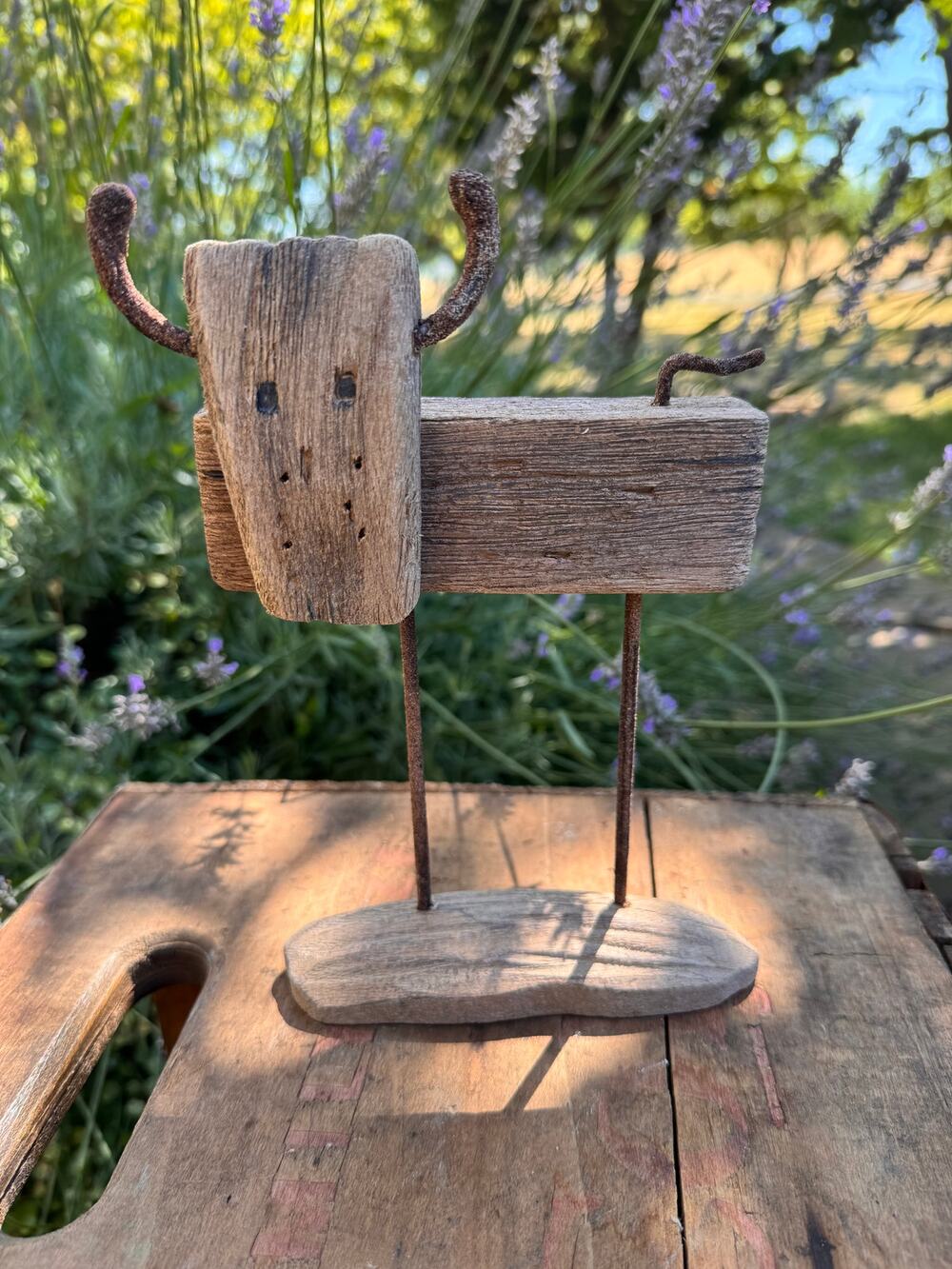 Rustic Wood Cow Sitter FarmHome Decor Wood Rustic Gift FAST SHIP NEW Cow Lover